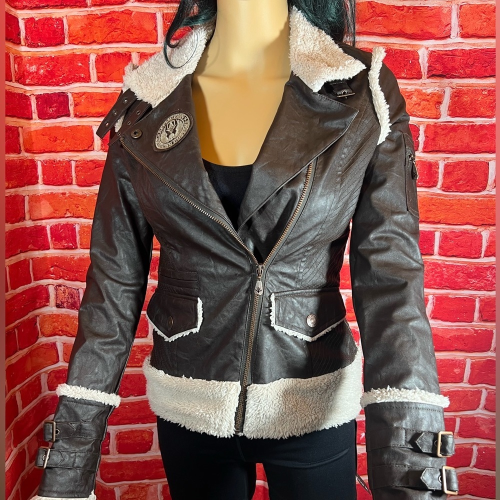 Affliction Women’s Black premium leather jacket - Picture 8 of 11
